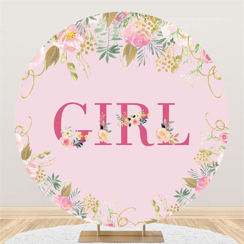 Toile de fond de cercle de douche de bébé thème fleur rose pour la fête