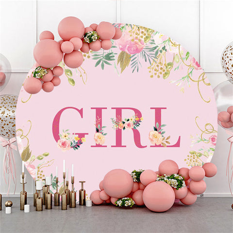 Toile de fond de cercle de douche de bébé thème fleur rose pour la fête