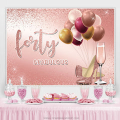 Talons scintillants roses et toile de fond d'anniversaire de ballons pour fille