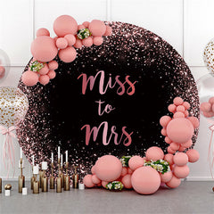 Toile de fond de mariage adorable ronde noire à paillettes rose vif