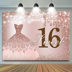 Robe de mariée à paillettes roses Sweet 16th Birthday Toile de Fond