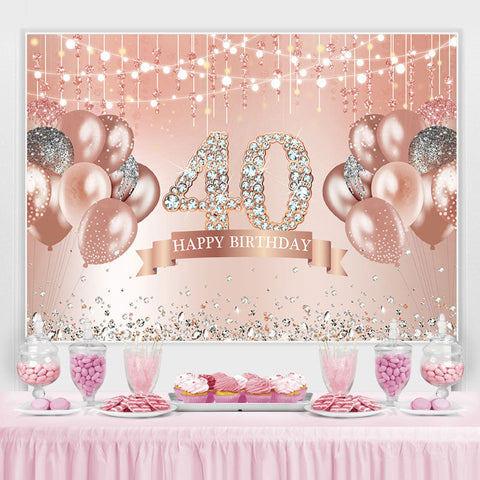 Rose Content 40e Anniversaire Scintillait Ballon Diamants Toile de aime verser femme