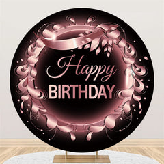 Anneau rose feuille joyeux anniversaire cercle toile de fond pour la fête