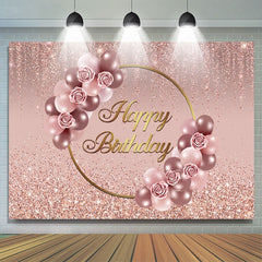 Fond de ballon floral rose rose scintillant pour les filles