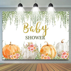 Toile de fond de fête de douche de bébé rose rose vert citrouille