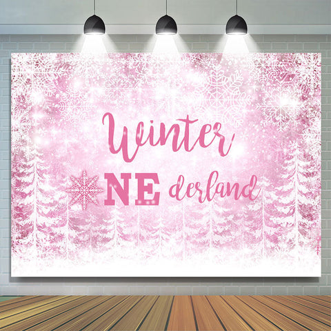 Flocon de neige rose Winter One Derland Toile de fond pour fille