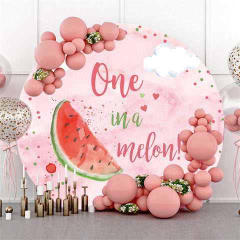 été rose un dans un cercle de melon joyeux anniversaire toile de fond