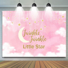 Toile de fond rose Twinkle Twinkle Little Star douche de bébé