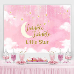Toile de fond rose Twinkle Twinkle Little Star douche de bébé
