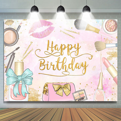 Toile de fond rose aquarelle joyeux anniversaire pour fille
