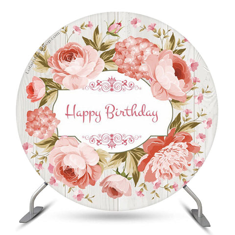 Toile de fond d'anniversaire en bois blanc couronne rose pour les filles