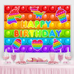 Pop It Coloré Beau Dessert Joyeux Anniversaire Toile de Fond
