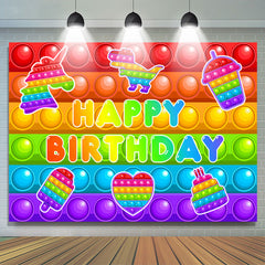 Pop It Coloré Beau Dessert Joyeux Anniversaire Toile de Fond