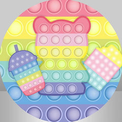 Pop It Simple coloré joli fond rond d'anniversaire