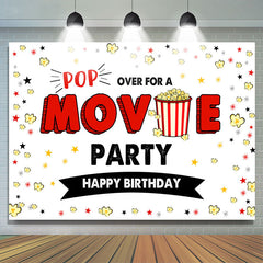 Pop Over pour une toile de fond de joyeux anniversaire de fête de film