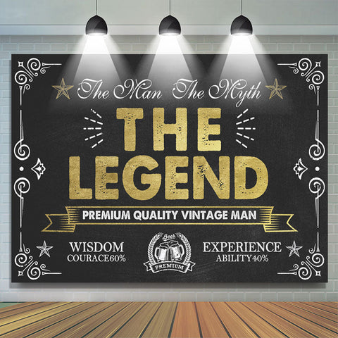 The Legend Vintage Man Europe Toile de fond d'anniversaire classique