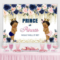 Prince ou Princesse Bokeh Floral Baby Shower Backdrop