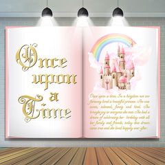 Princesse Château Rose Livre Anniversaire Toile de Fond pour fille