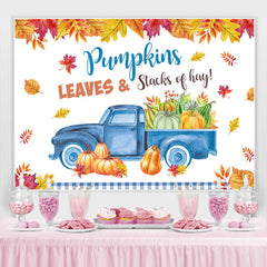 Toile de fond de photo de camions de feuilles de citrouille pour la fête