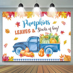 Toile de fond de photo de camions de feuilles de citrouille pour la fête