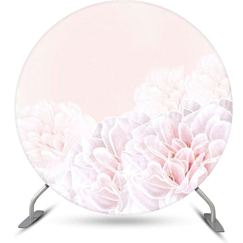 Toile de fond d'anniversaire rond simple rose floral pur