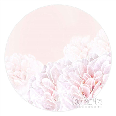 Toile de fond d'anniversaire rond simple rose floral pur