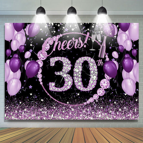 Toile de fond violet et scintillant pour le 30e anniversaire