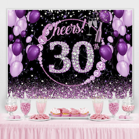 Toile de fond violet et scintillant pour le 30e anniversaire