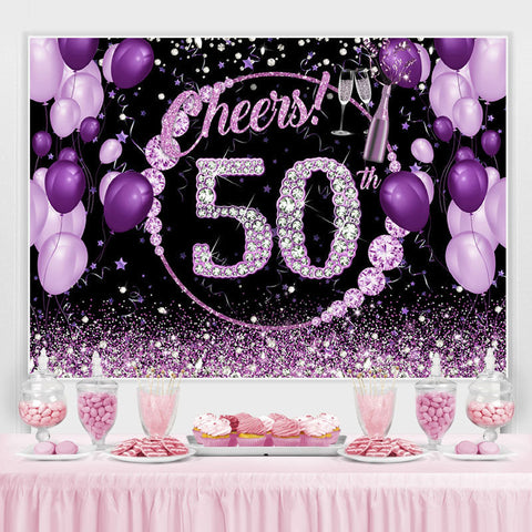 Toile de fond violet et scintillant pour le 50e anniversaire