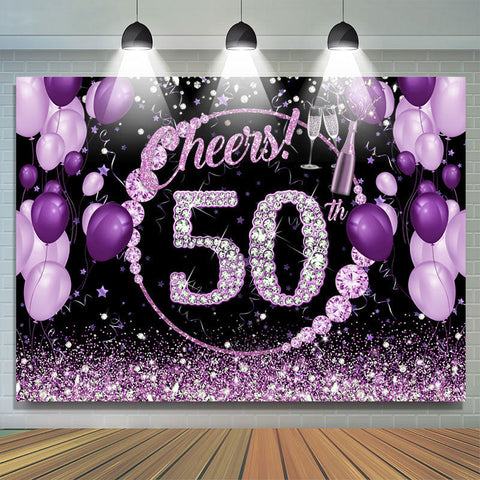 Toile de fond violet et scintillant pour le 50e anniversaire