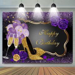 Ballons violets Rose joyeux anniversaire toile de fond pour fille
