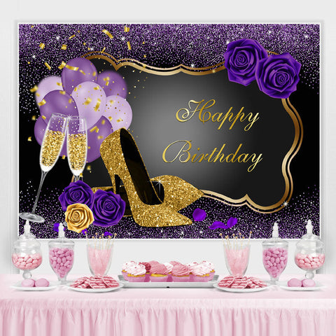 Ballons violets Rose joyeux anniversaire toile de fond pour fille