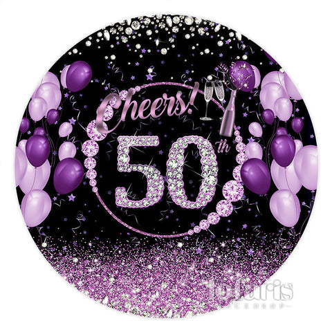 Purple Diamond Cheers To 50th Circle Anniversaire Toile de fond