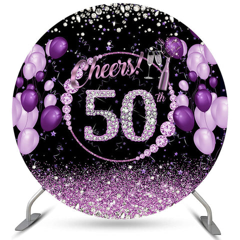 Purple Diamond Cheers To 50th Circle Anniversaire Toile de fond