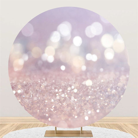 Toile De Fond Ronde Joyeux Anniversaire Bokeh Paillettes Violettes