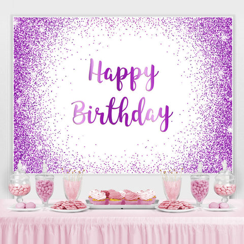 Toile de fond joyeux anniversaire à paillettes violettes pour femmes filles