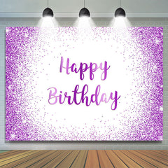 Toile de fond joyeux anniversaire à paillettes violettes pour femmes filles