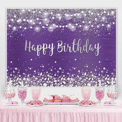 Toile de fond de joyeux anniversaire de diamants légers violets scintillants pour les femmes
