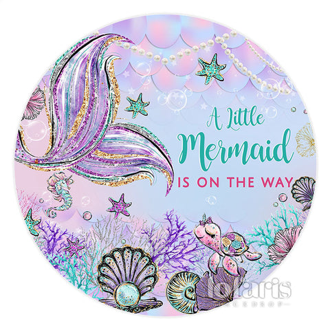 Toile de fond joyeux anniversaire petite sirène violette scintillante