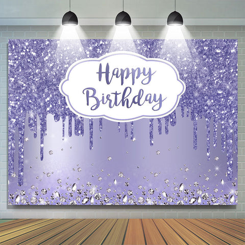 Toile de fond de joyeux anniversaire sur le thème simple de paillettes violettes