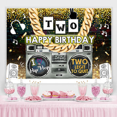 Radio et chaîne dorée Hip Hop 2e anniversaire toile de fond