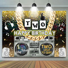 Radio et chaîne dorée Hip Hop 2e anniversaire toile de fond