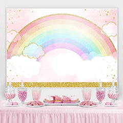 Toile de fond nuage aquarelle arc-en-ciel pour baby shower