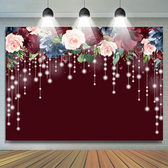 Toile de fond d'anniversaire florale et légère rouge pour la décoration