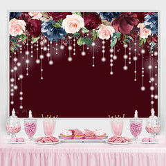 Toile de fond d'anniversaire florale et légère rouge pour la décoration