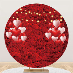 Rouge plein de fond de cercle de ballons rose et coeur
