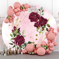Fond de cercle joyeux anniversaire thème rose rouge rose