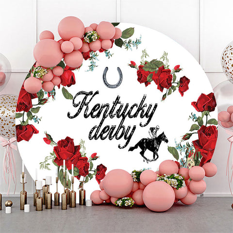 Roses rouges et cercle blanc Toile de fond Kentucky Derby