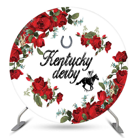 Roses rouges et cercle blanc Toile de fond Kentucky Derby