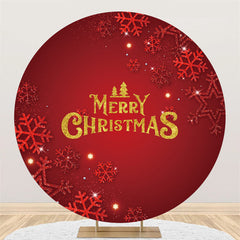 Thème de flocon de neige rouge Joyeux noël Cercle Toile de fond